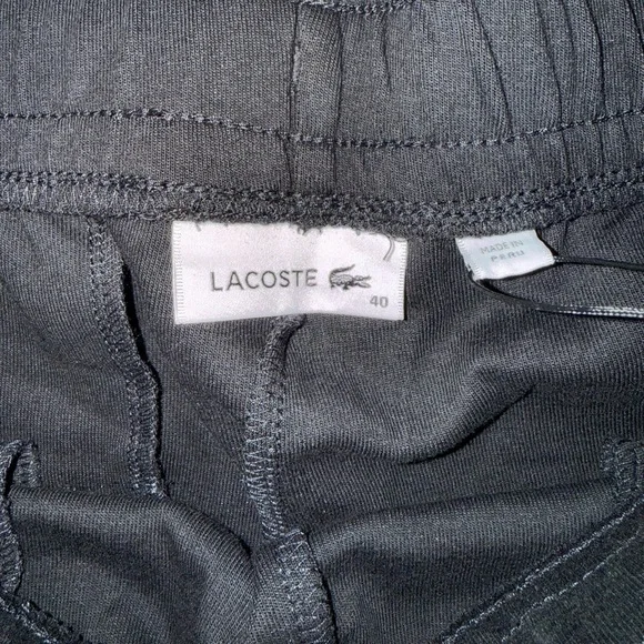 NWT Lacoste Womens Organic Cotton Jogger Sweatpants Black/Green Detail Orig $160 - Picture 16 of 16
